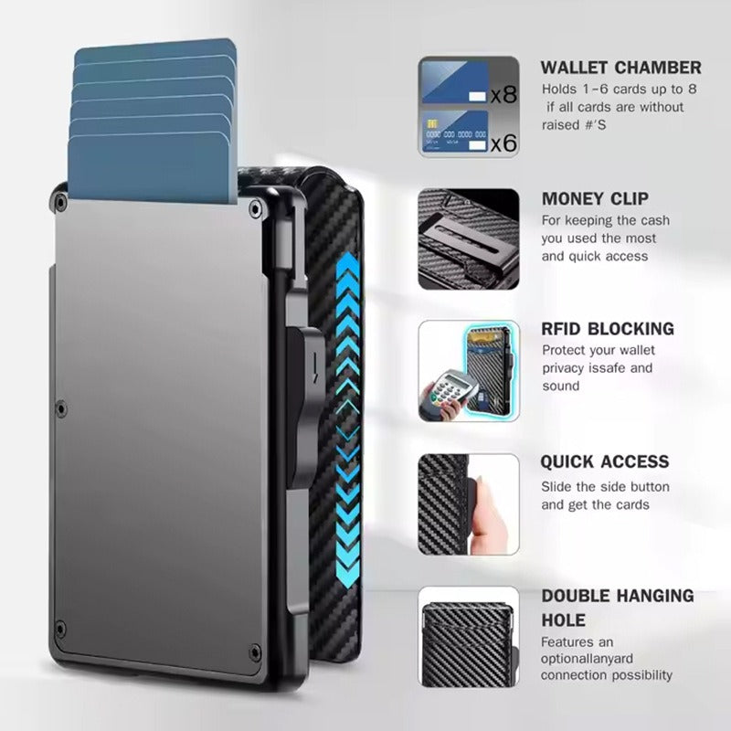 Men's Metal Magnetic Flip Card Holder Wallet