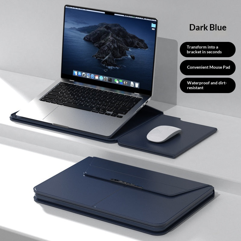 Leather Laptop Sleeve with Stand
