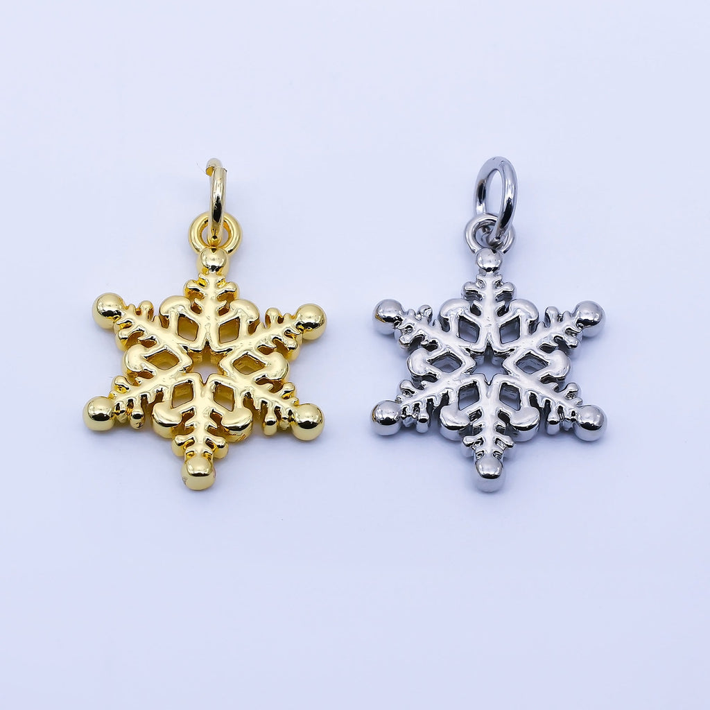 24K Gold Filled 17mm Snowdrop Minimalist Charm in Gold & Silver | C937