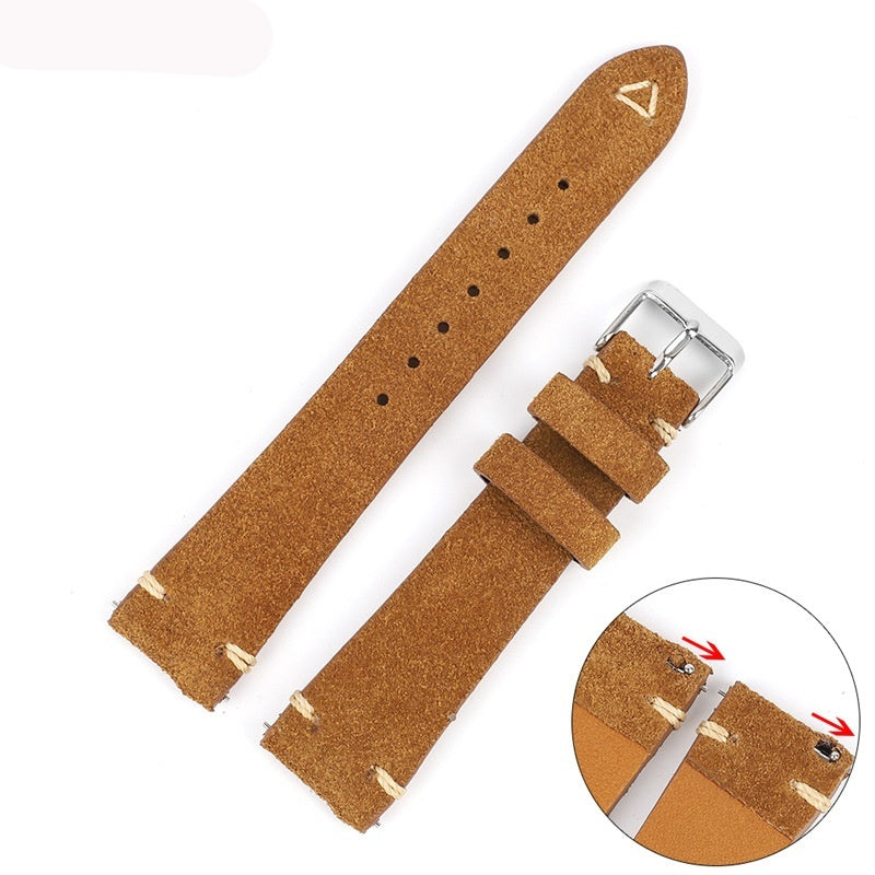 New Small Waist Suede Leather Watch Strap Genuine Leather