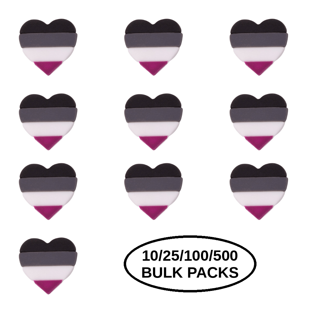 10/21/100/500 Asexual Flag Heart Silicone Pins