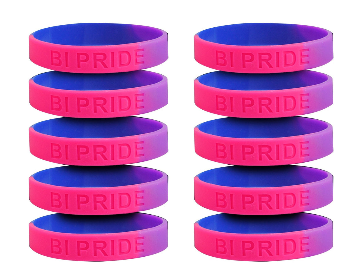 5/10/50/100 Bisexual Flag Colored Silicone Bracelets