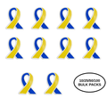 10/25/50/100 Blue & Yellow Ribbon Lapel Pins