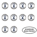 5/10/25/100 Pack Child Abuse Awareness Ribbon Pins