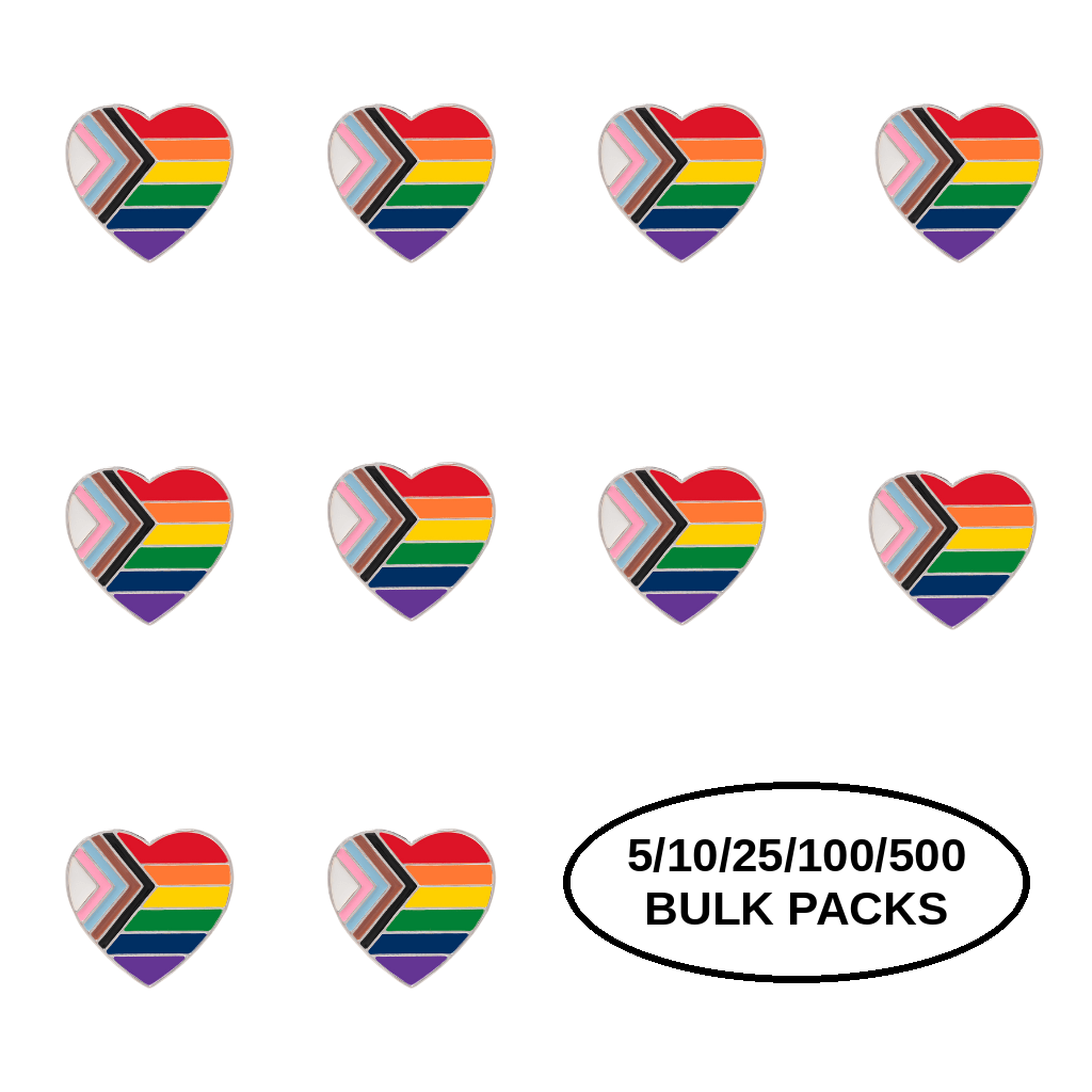 5/10/25/100 Daniel Quasar Flag Heart Pins