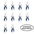 5/10/25/100 Dark Blue Ribbon Awareness Charms
