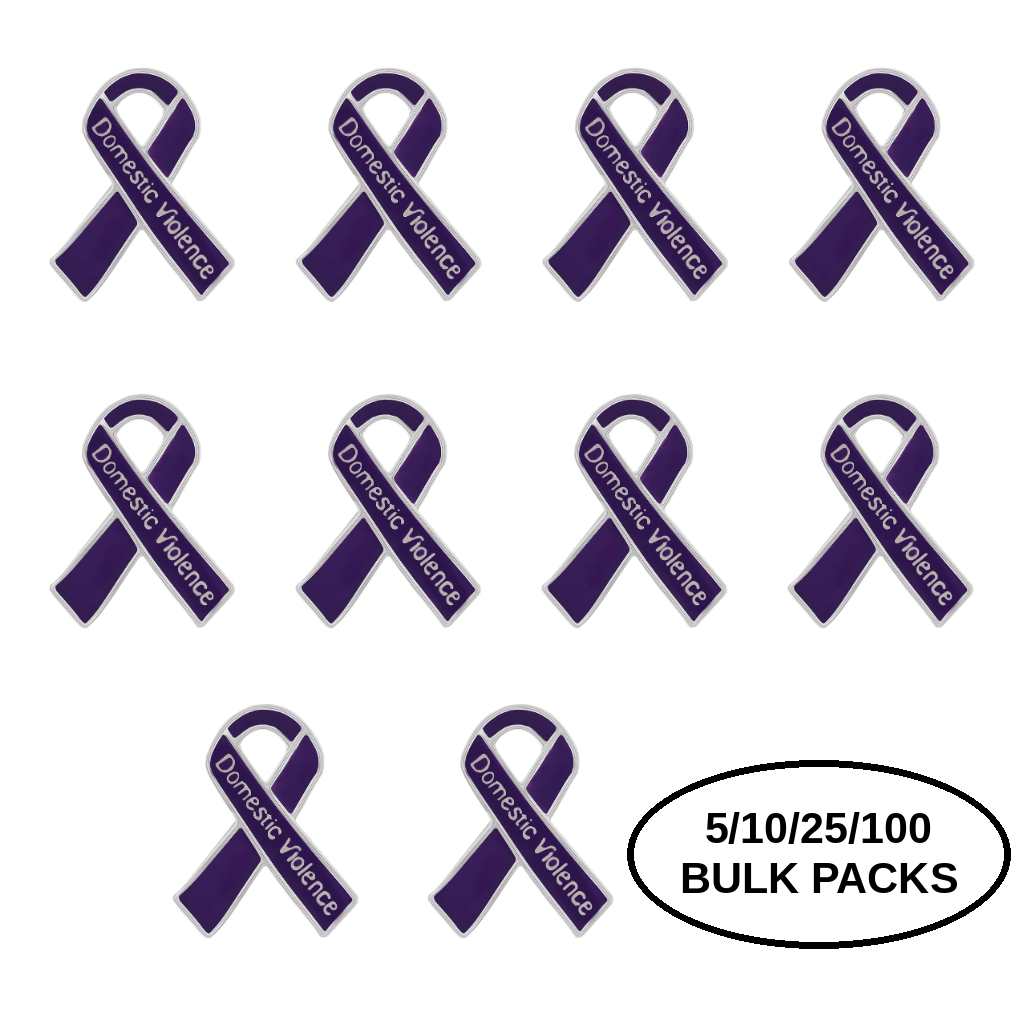 5/10/25/100 Pack Domestic Violence Awareness Ribbon Pins