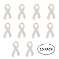 5/10/25/100 Bulk Large White Ribbon Awareness Pins