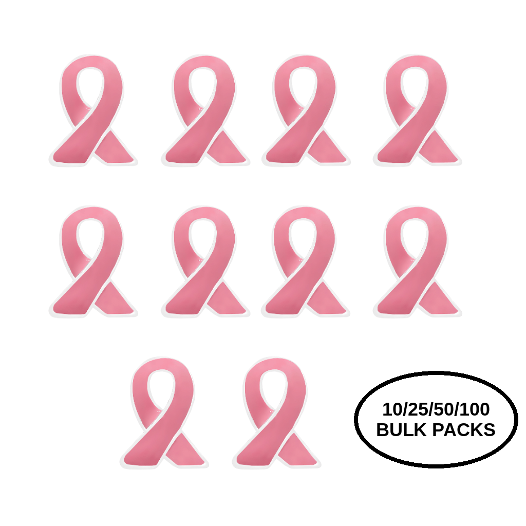 10/25/50/100 Pink Ribbon Lapel Pins