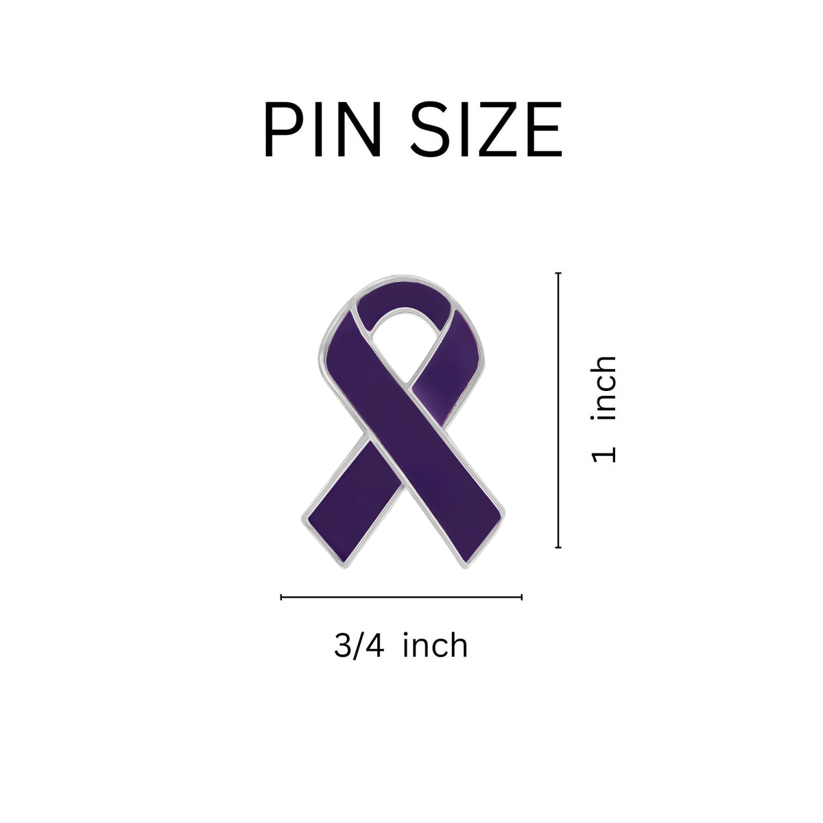 5/10/25/100 Pack Purple Ribbon Awareness Pins