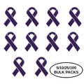 5/10/25/100 Pack Purple Ribbon Awareness Pins
