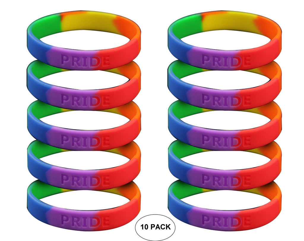 5/10/50/100 Rainbow PRIDE Silicone Bracelets