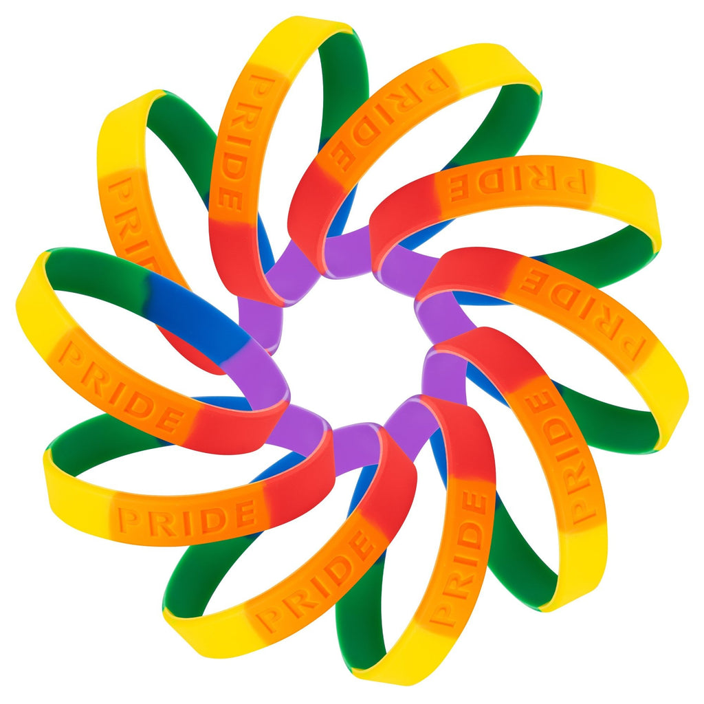 5/10/50/100 Rainbow PRIDE Silicone Bracelets