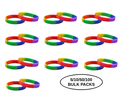 5/10/50/100 Rainbow PRIDE Silicone Bracelets