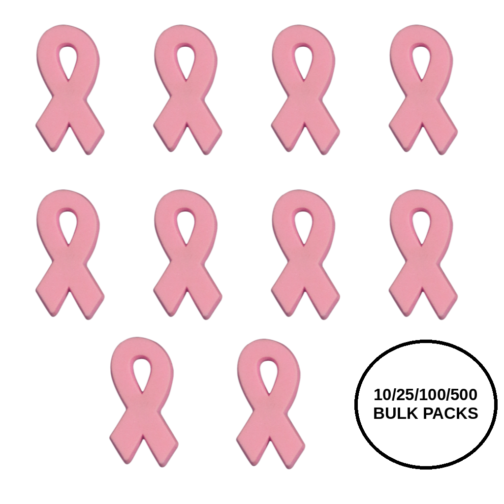 10/21/100/500 Silicone Pink Ribbon Pins