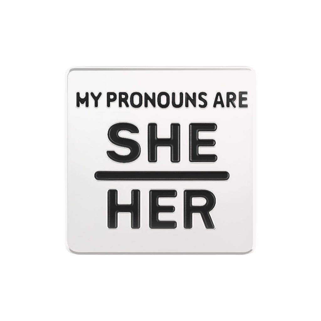 5/10/25/100 Silver My Pronouns Are She Her Pins