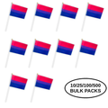 10/25/100/500 Bulk Small Bisexual Flags on a Stick