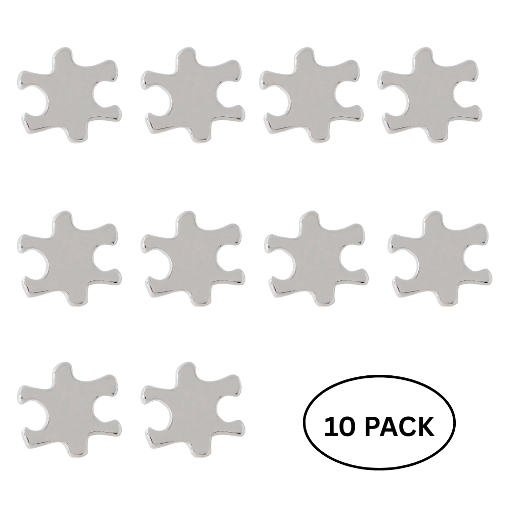 5/10/25/100 Bulk Small Silver Autism Awareness Puzzle Lapel Pins