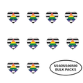 5/10/25/100 Straight Ally Flag Heart Pins
