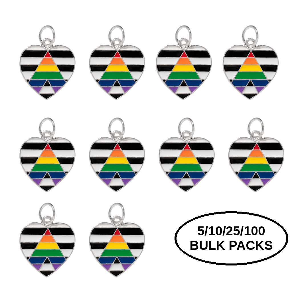 5/10/25/100 Straight Ally LGBTQ Pride Heart Charms