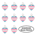 5/10/25/100 Transgender Heart Pride Charms