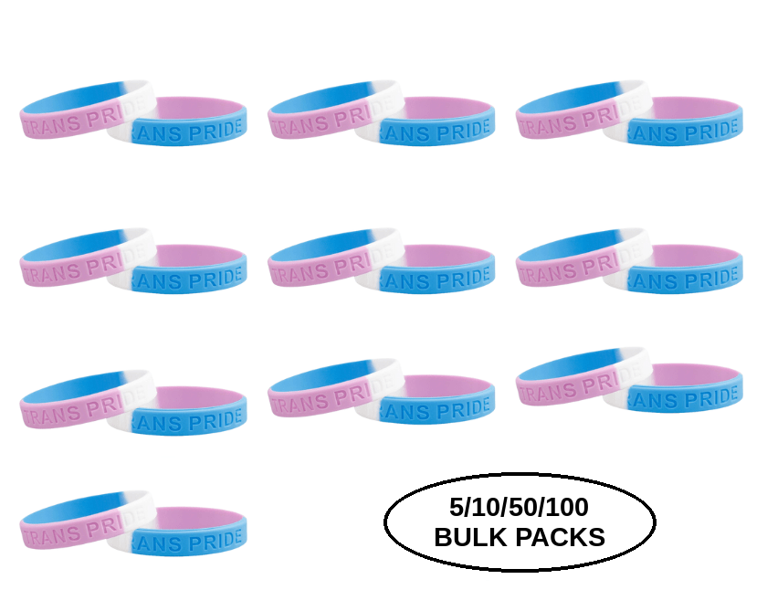 5/10/50/100 Transgender PRIDE Silicone Bracelets