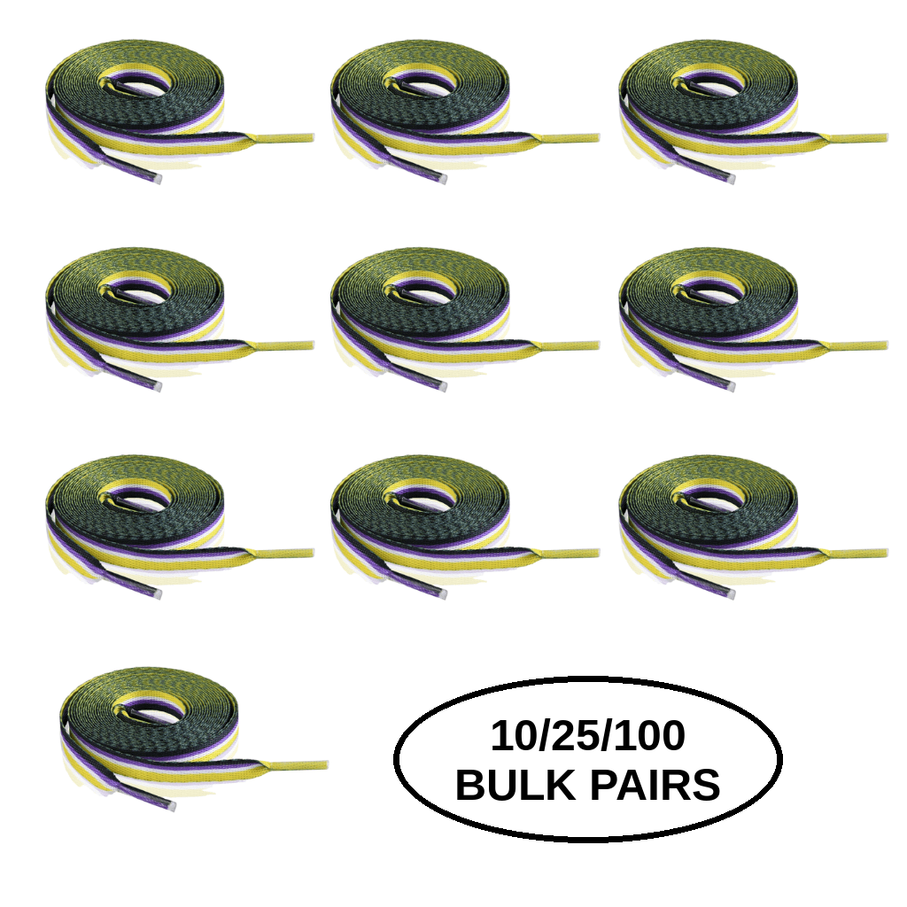 5/10/25/100 Pairs Nonbinary Flag Shoe Laces