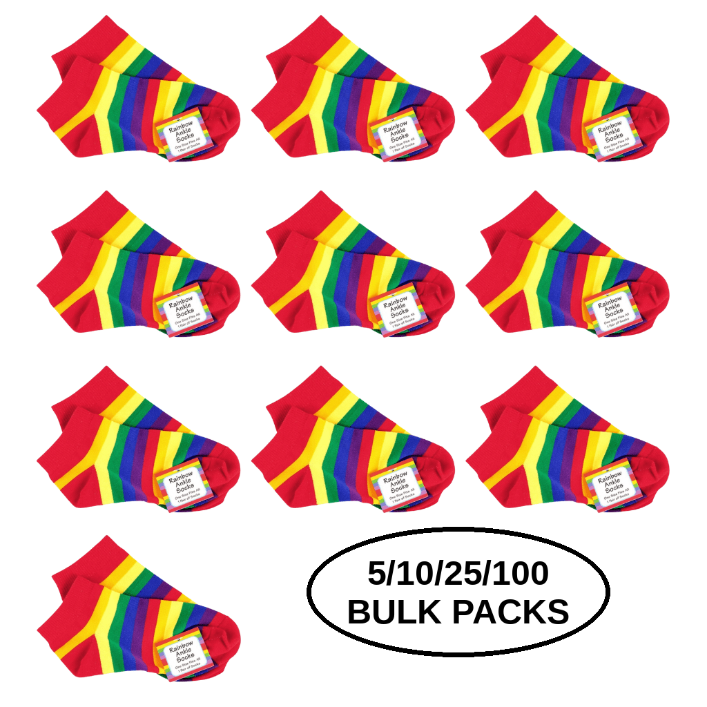 5/10/25/100 Rainbow Ankle Socks