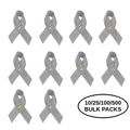 10/25/100/500 Pack Gray Satin Ribbon Pins