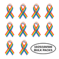 10/25/100/500 Pack Satin Rainbow Ribbon Pins