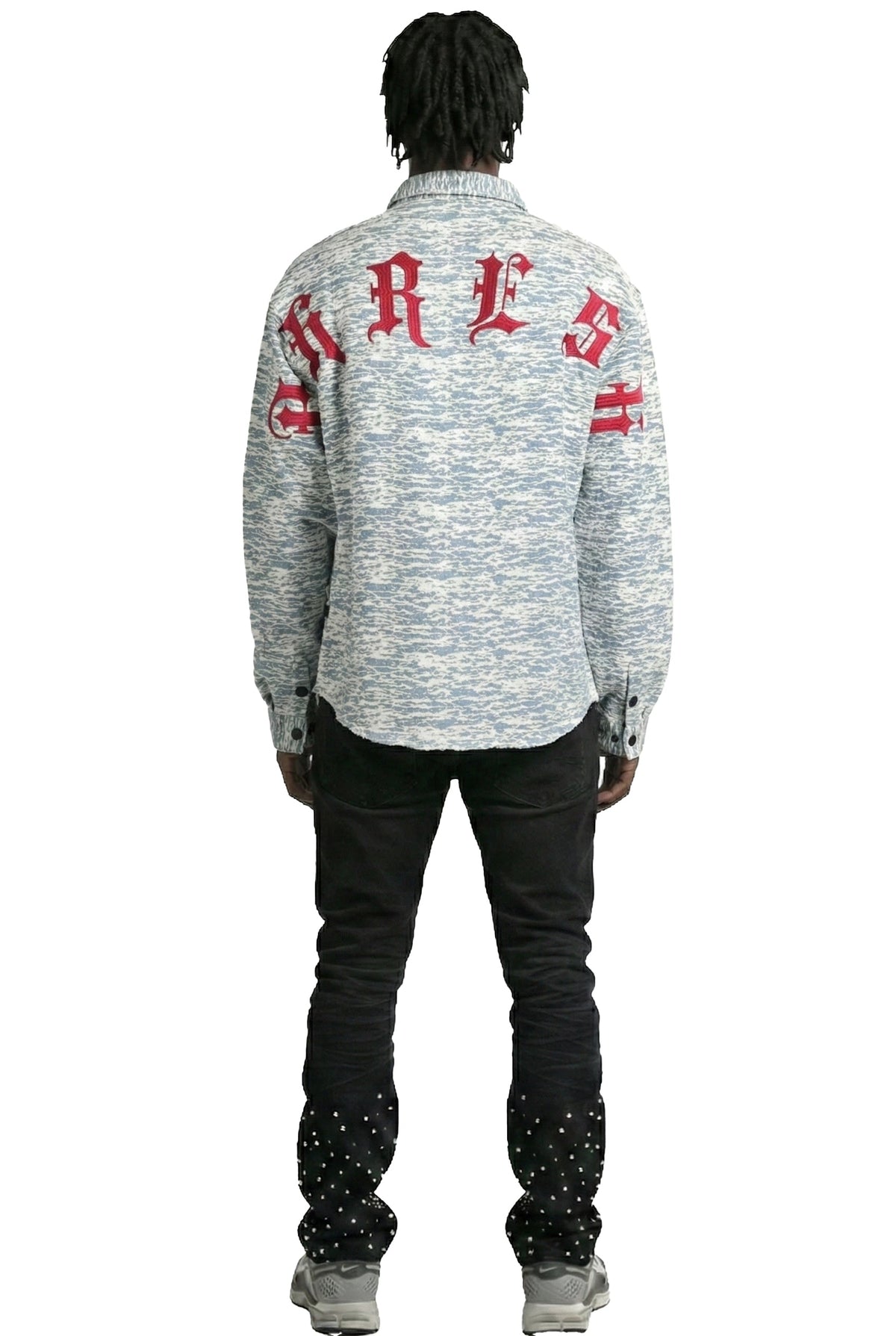 RYAN Men's mixed jacquard texture shirt