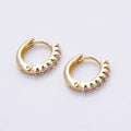 14K Gold Filled 12mm Micro Paved CZ Minimalist Huggie Hoop Earrings | Earrings-00354