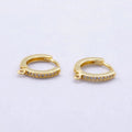 14K Gold Filled 12mm Micro Paved CZ Drop Huggie Earring Findings in Gold & Silver | Z1048
