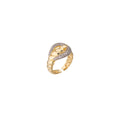 14K Gold Filled Micro Paved CZ Twist Croissant Ring | RINGS-00244