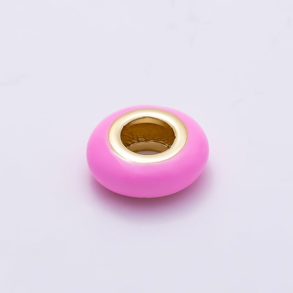 16K Gold Filled 10mm Personalized Birth Month Enamel Rondelle Bead | Beads-00466 ~ Beads-00477
