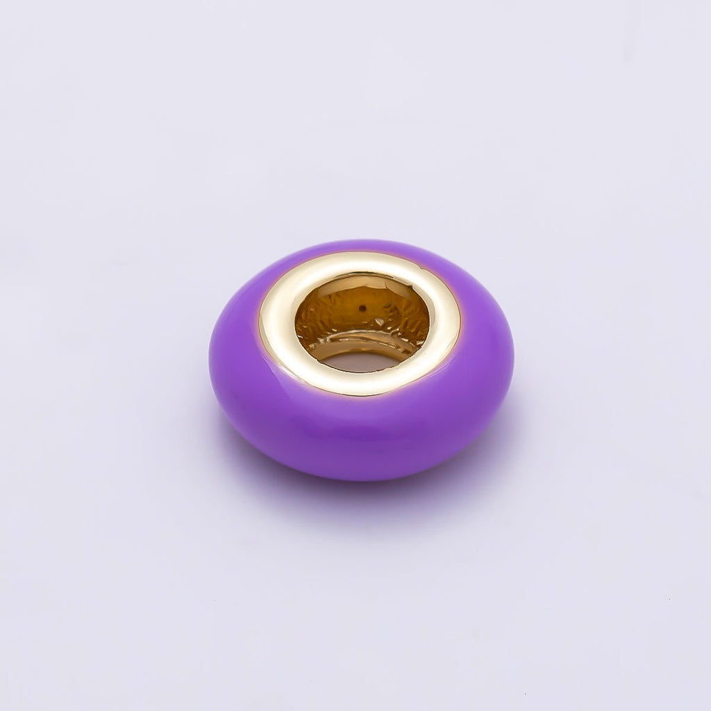 16K Gold Filled 10mm Personalized Birth Month Enamel Rondelle Bead | Beads-00466 ~ Beads-00477