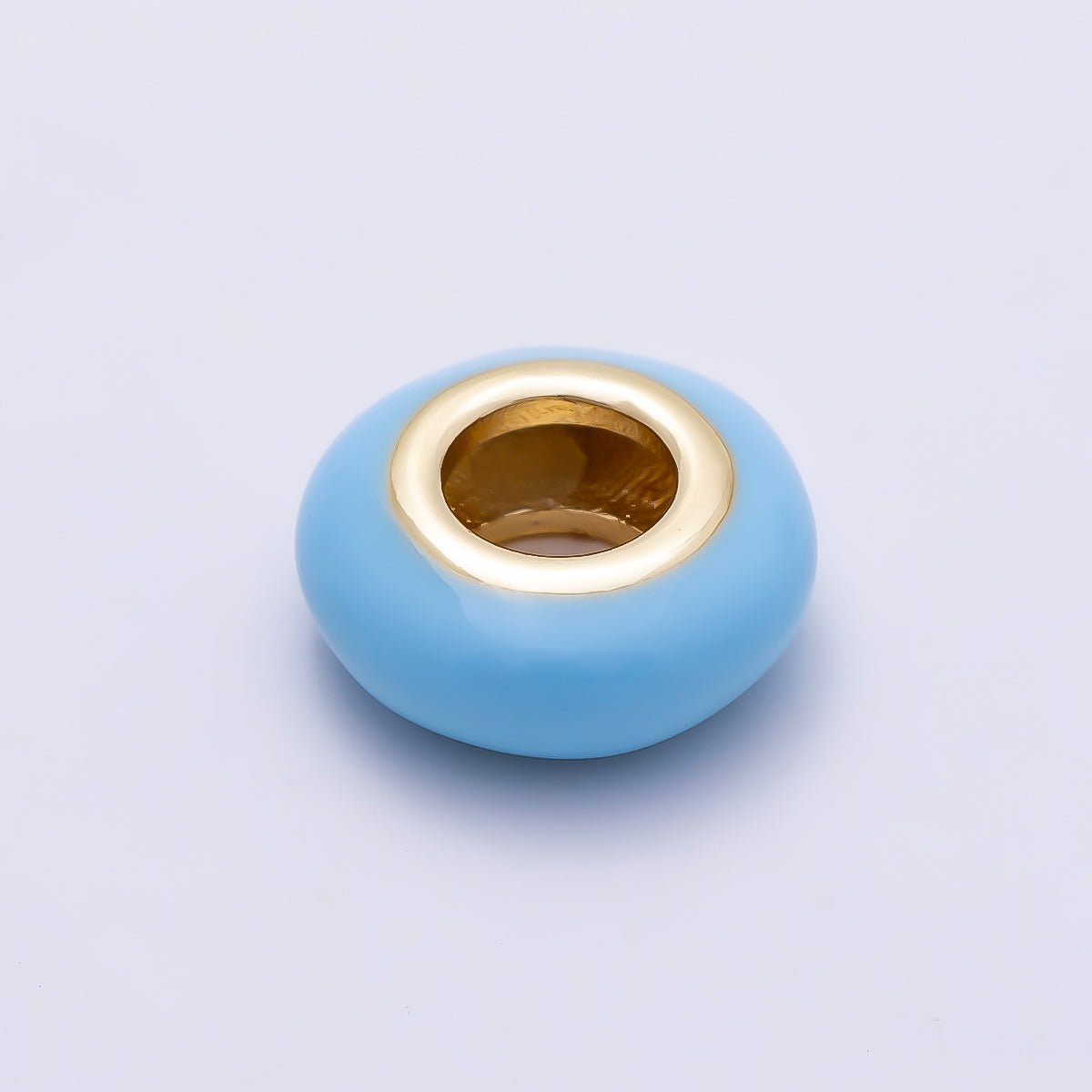 16K Gold Filled 10mm Personalized Birth Month Enamel Rondelle Bead | Beads-00466 ~ Beads-00477