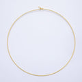 16K Gold Filled 1.2mm Minimalist Thin Torque Tube Floating Collar Necklace in Gold & Silver | WA-04444 WA-04445