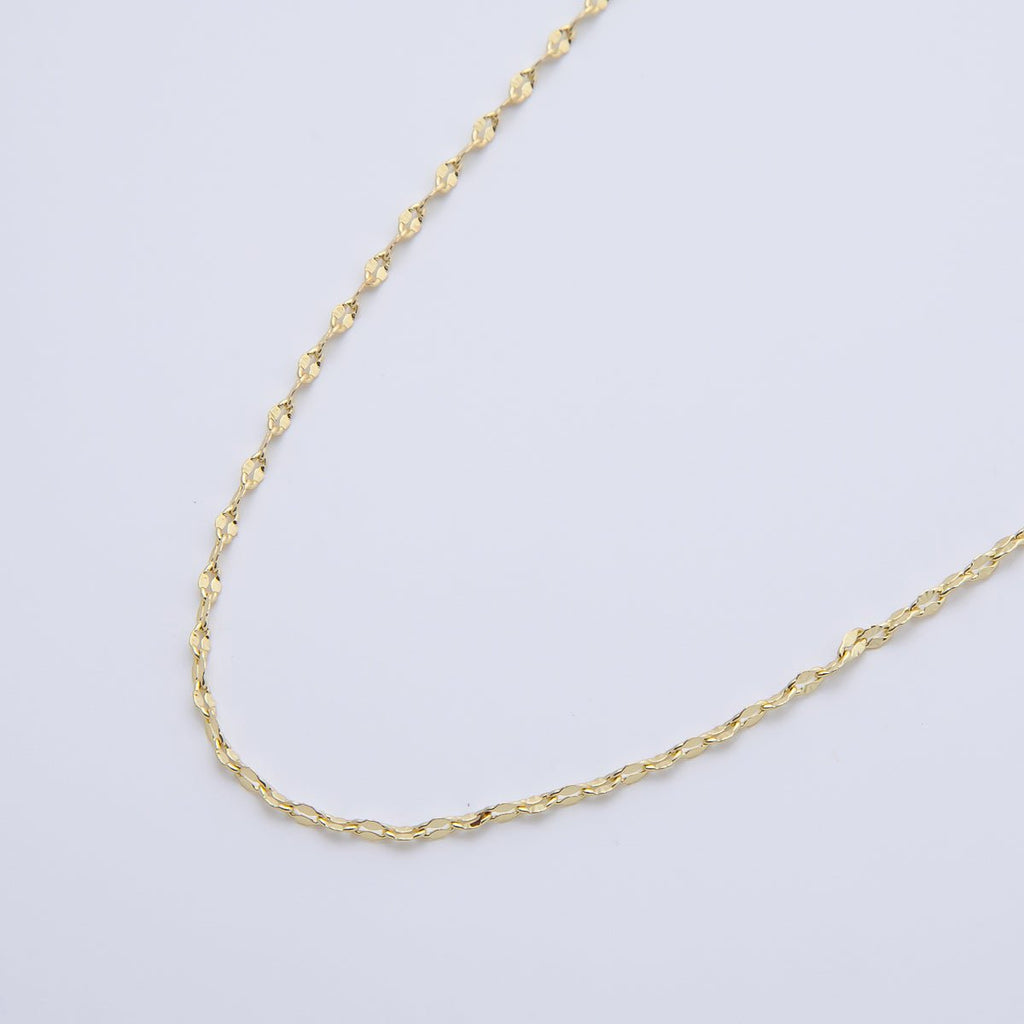 16K Gold Filled 1.4mm Minimalist Oval Link Chain 18 Inch Necklace | WA-04384