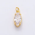 16K Gold Filled 15mm Clear CZ Marquise Solitaire Charm | Charms-00819