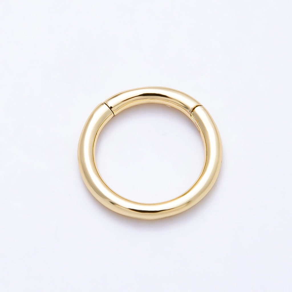 16K Gold Filled 15mm Minimalist Circle Round Pull Gate Findings | Findings-00418