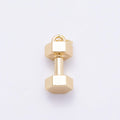 16K Gold Filled 16mm Minimalist Dumbbell 3D Multidimensional Charm | Charms-00864