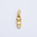 16K Gold Filled 17mm Micro Paved CZ Ballet Shoes Charm | Charms-00748