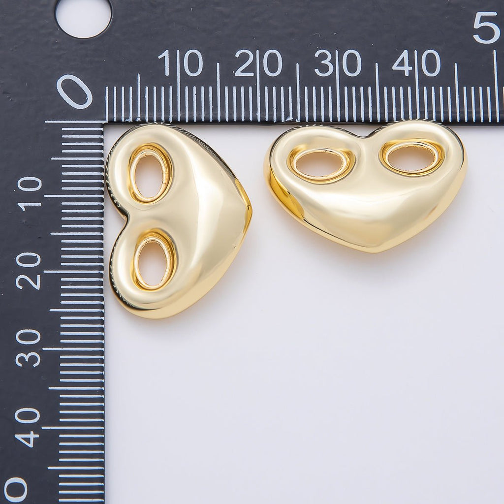 16K Gold Filled 18mm Heart Mariner Chubby Link Finding in Gold & Silver | Findings-00236 Findings-00237