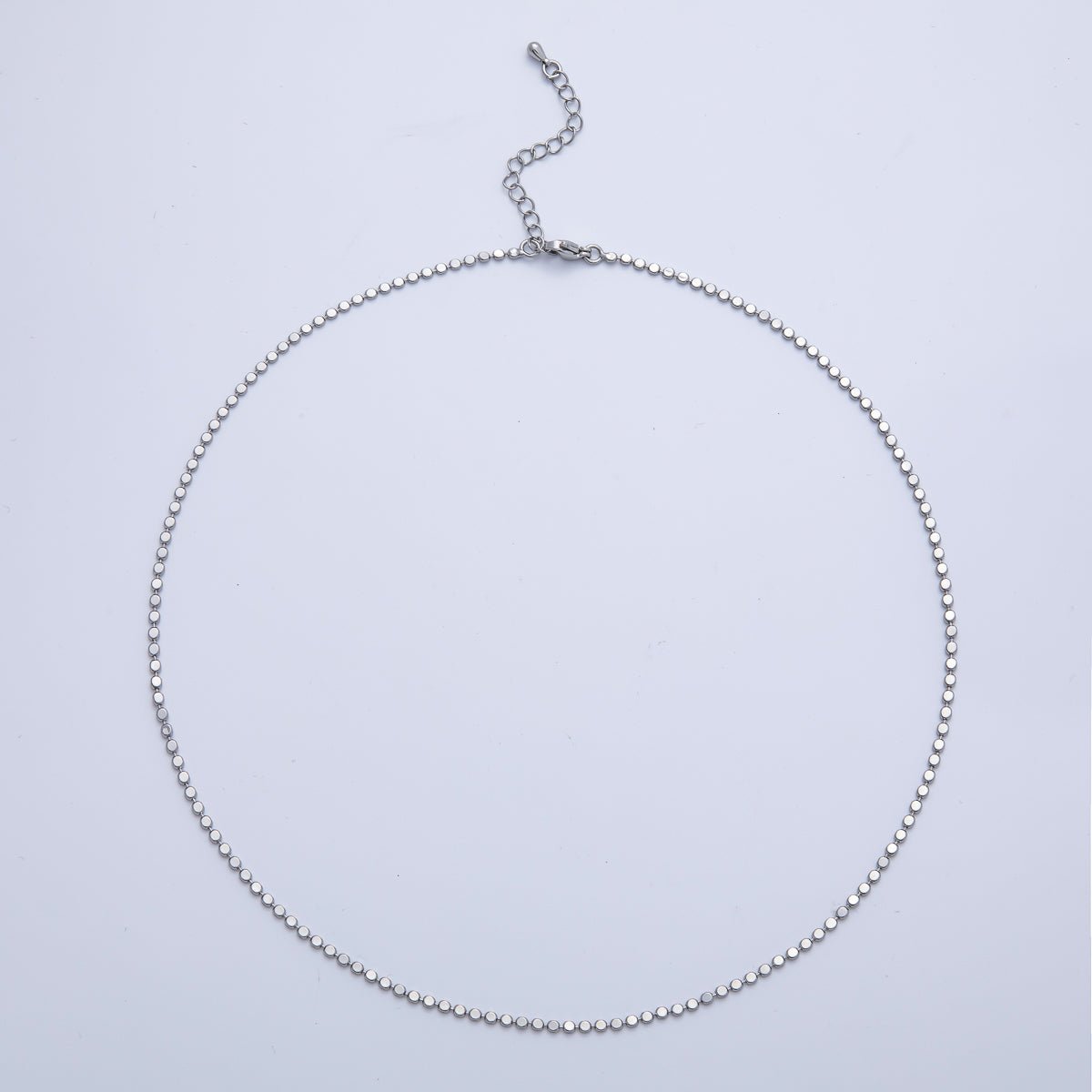 16K Gold Filled 2mm Minimalist Bead Bar Chain 17.5 Inch Necklace in Gold & Silver | WA-3264 WA-3862