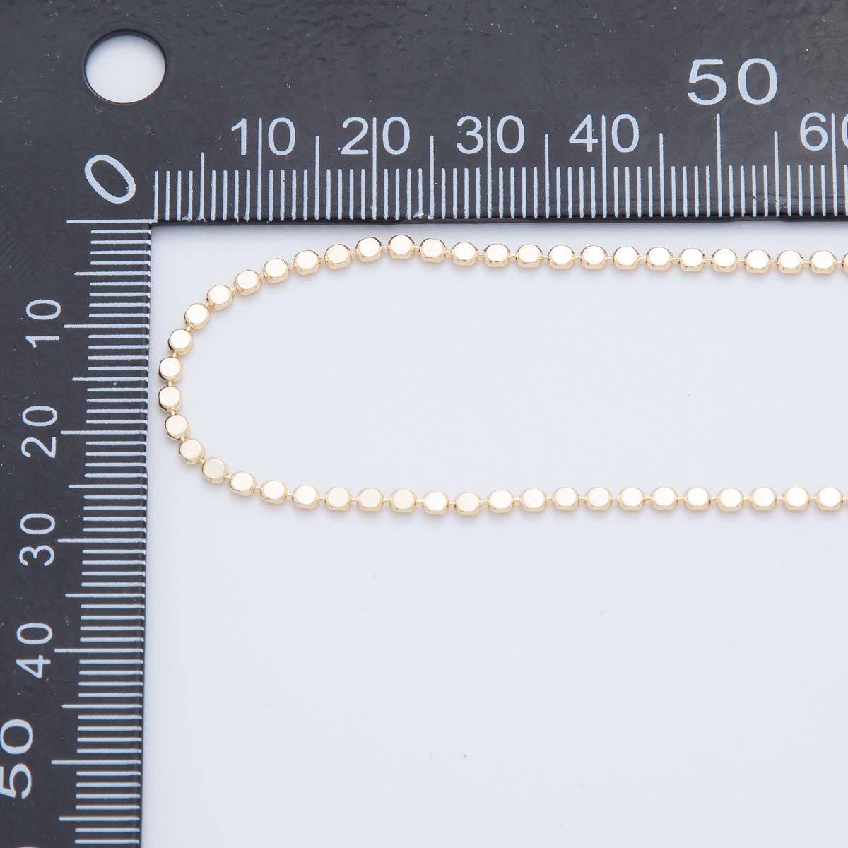 16K Gold Filled 2mm Minimalist Bead Bar Chain 17.5 Inch Necklace in Gold & Silver | WA-3264 WA-3862