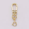 16K Gold Filled 35mm Minimalist Swivel Lobster Clasp with Spring Ring Closure | Findings-00154