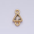 16K Gold Filled 4.5mm Clear CZ Triangle Connector in Gold & Silver | Y906