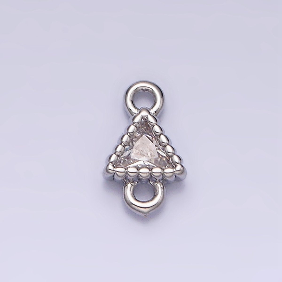 16K Gold Filled 4.5mm Clear CZ Triangle Connector in Gold & Silver | Y906