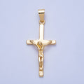 16K Gold Filled 47mm Minimalist Crucifix Cross Pendant | Charms-00619